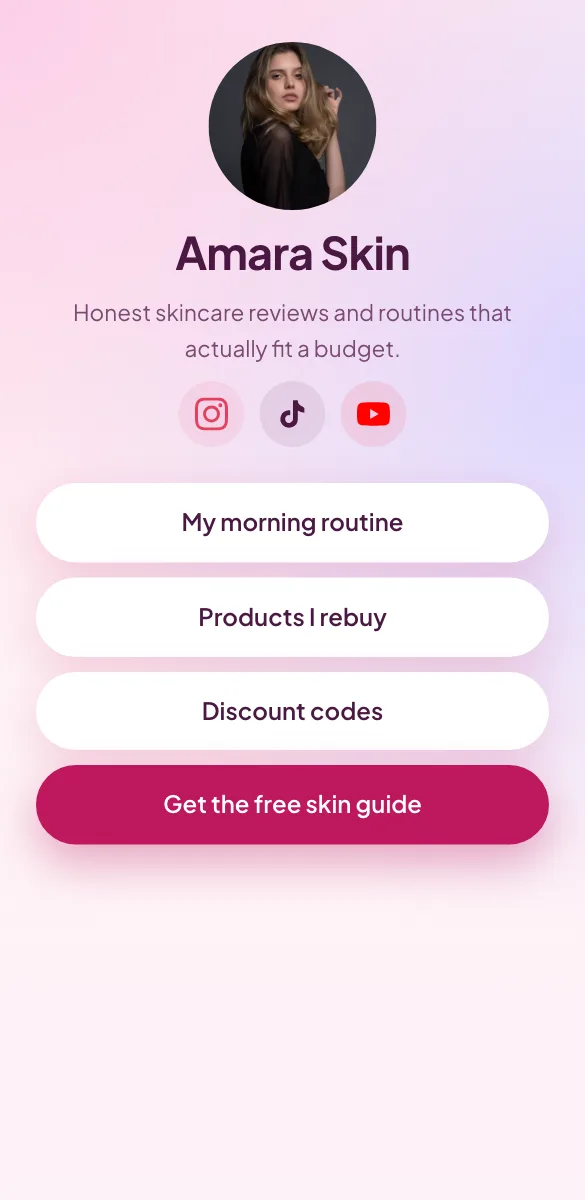Bloom page template for beauty and lifestyle