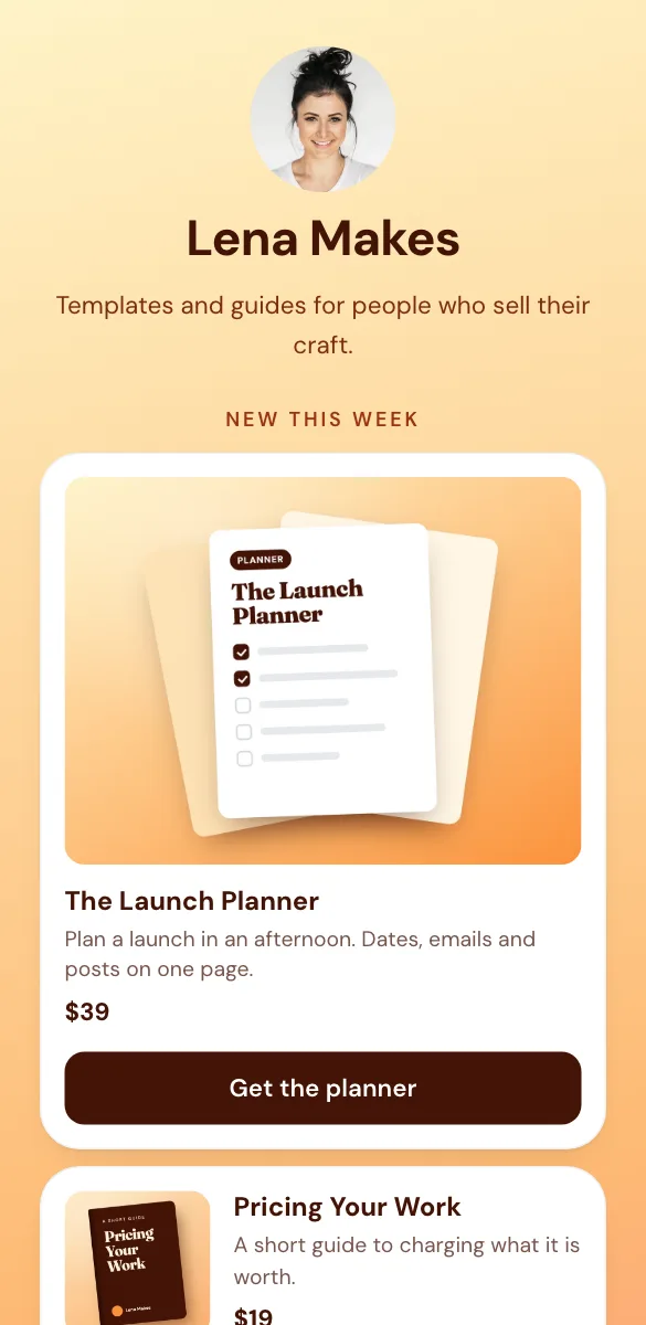 Golden Drop template: a storefront page with a product and a buy button