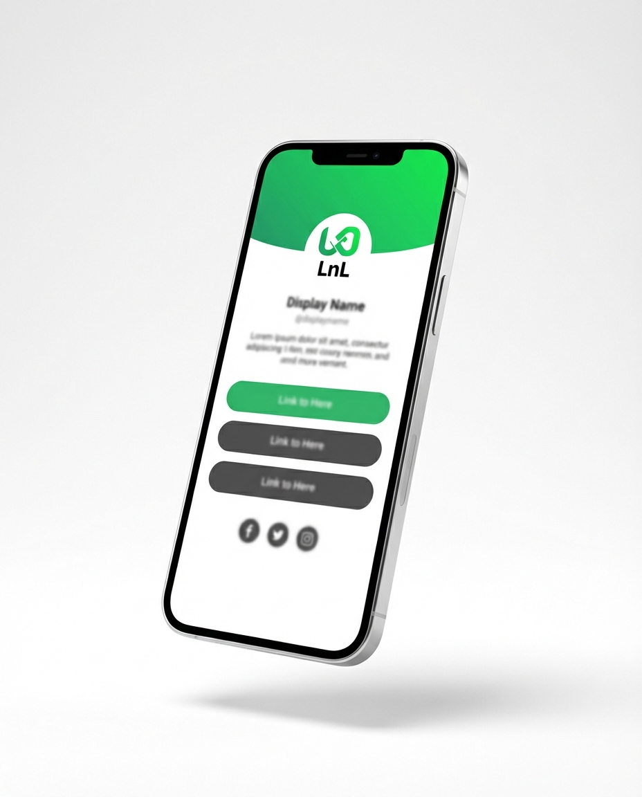 Links on Link bio page on a smartphone